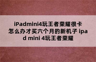 iPadmini4玩王者荣耀很卡怎么办才买六个月的新机子 ipad mini 4玩王者荣耀